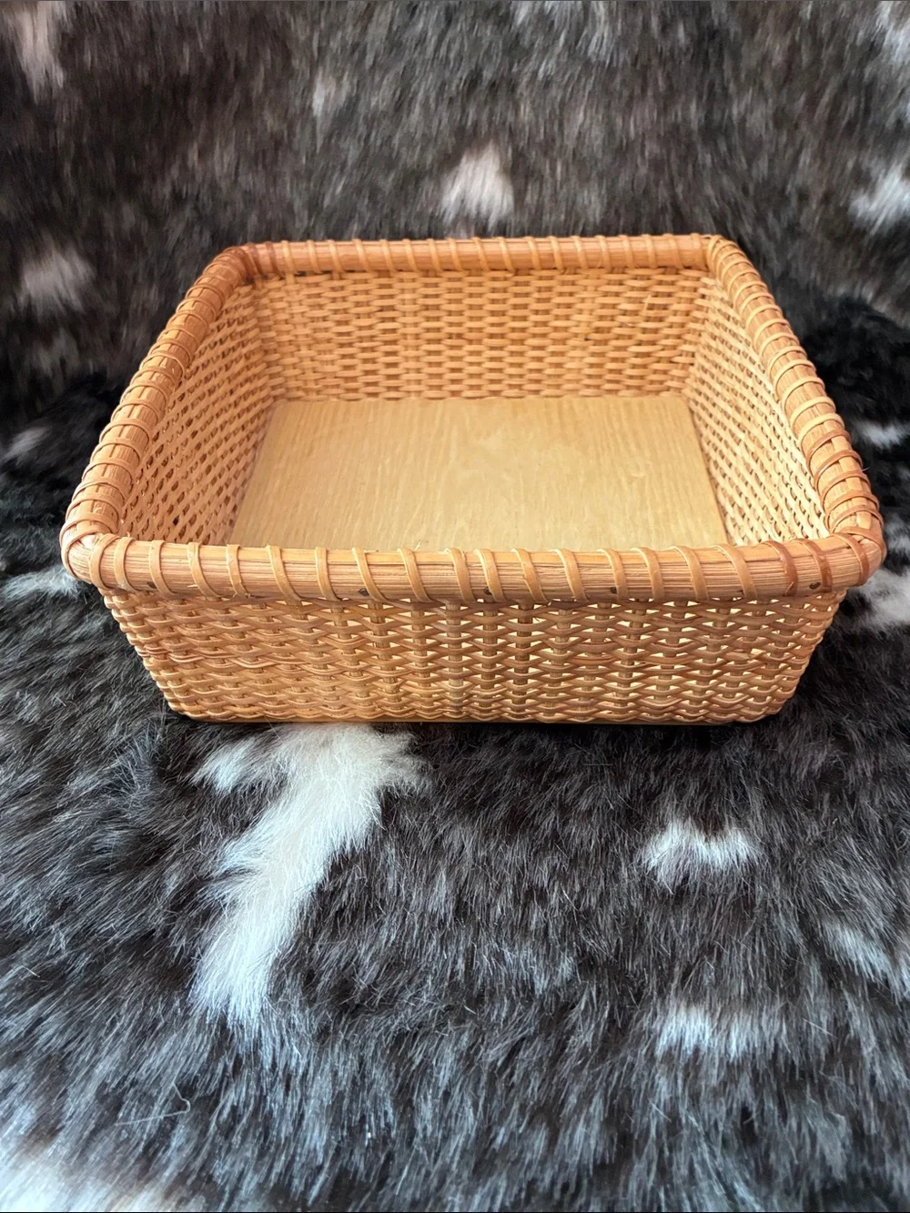 Woven Square Storage Basket - Natural Brown